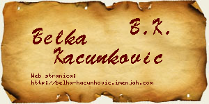 Belka Kačunković vizit kartica